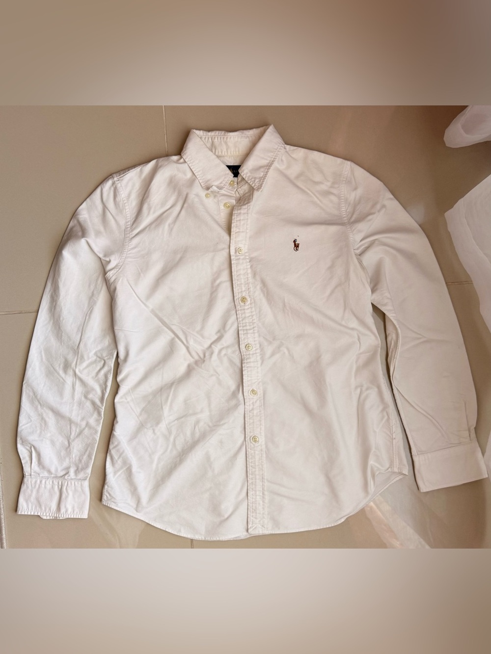 Ralph Lauren White Oxford Button-Down Shirt - Size L
